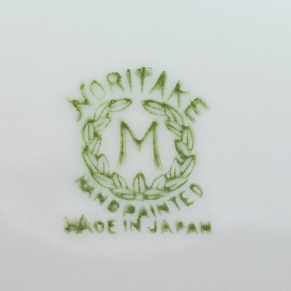 Noritake Bowl Made in Japan Hand Painted 6 Sided Hexagon 2 Handled Scenic - Picture 4 of 10